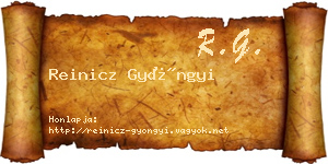 Reinicz Gyöngyi névjegykártya